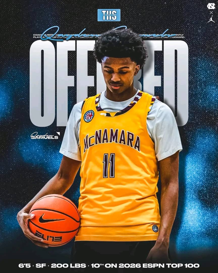 BREAKING NEWS JUST NOW: UNC has offered 2026 SF Qayden Samuels!……