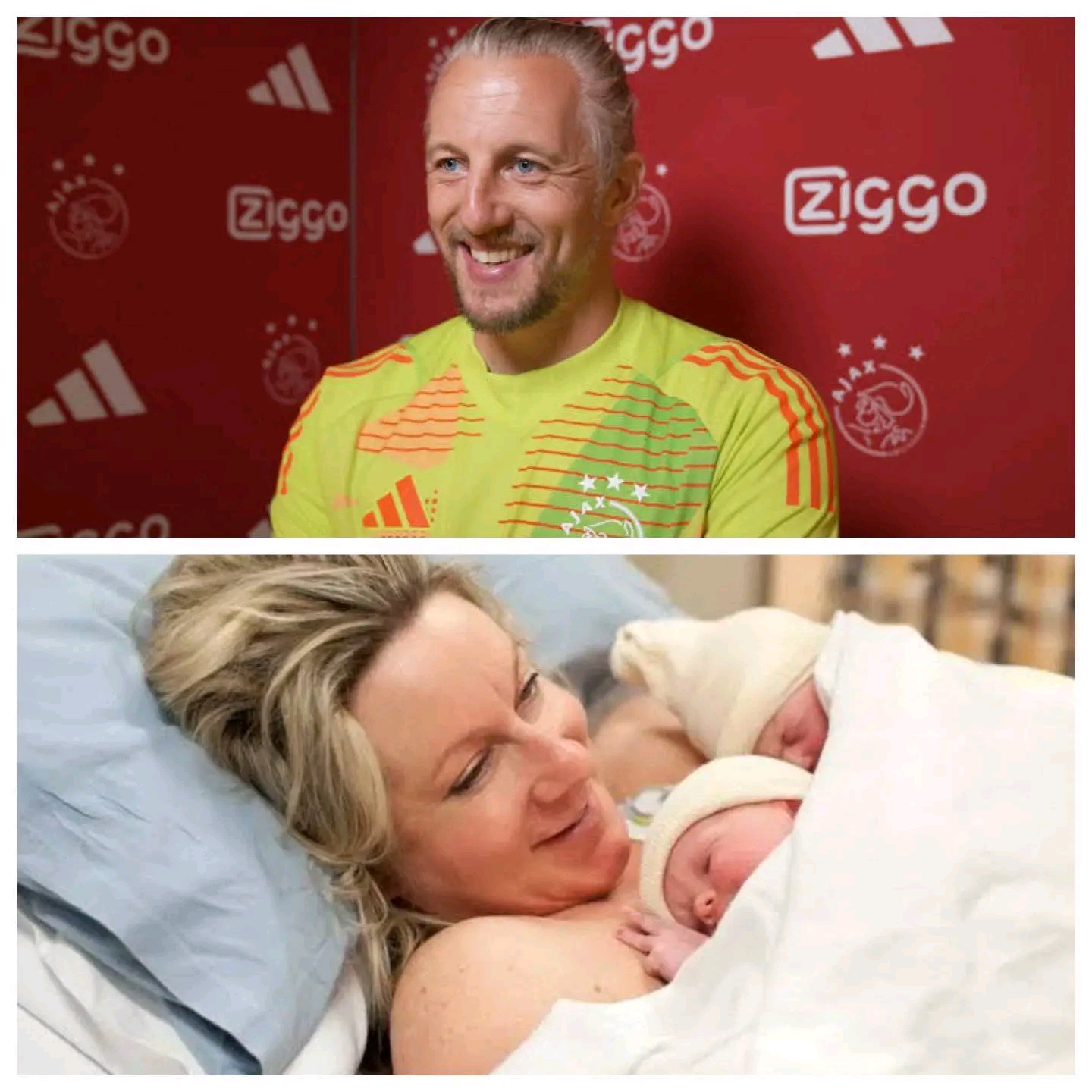 Feeststemming bij Ajax: Remko Pasveer kondigt de komst van zijn tweeling in grootse stijl aan