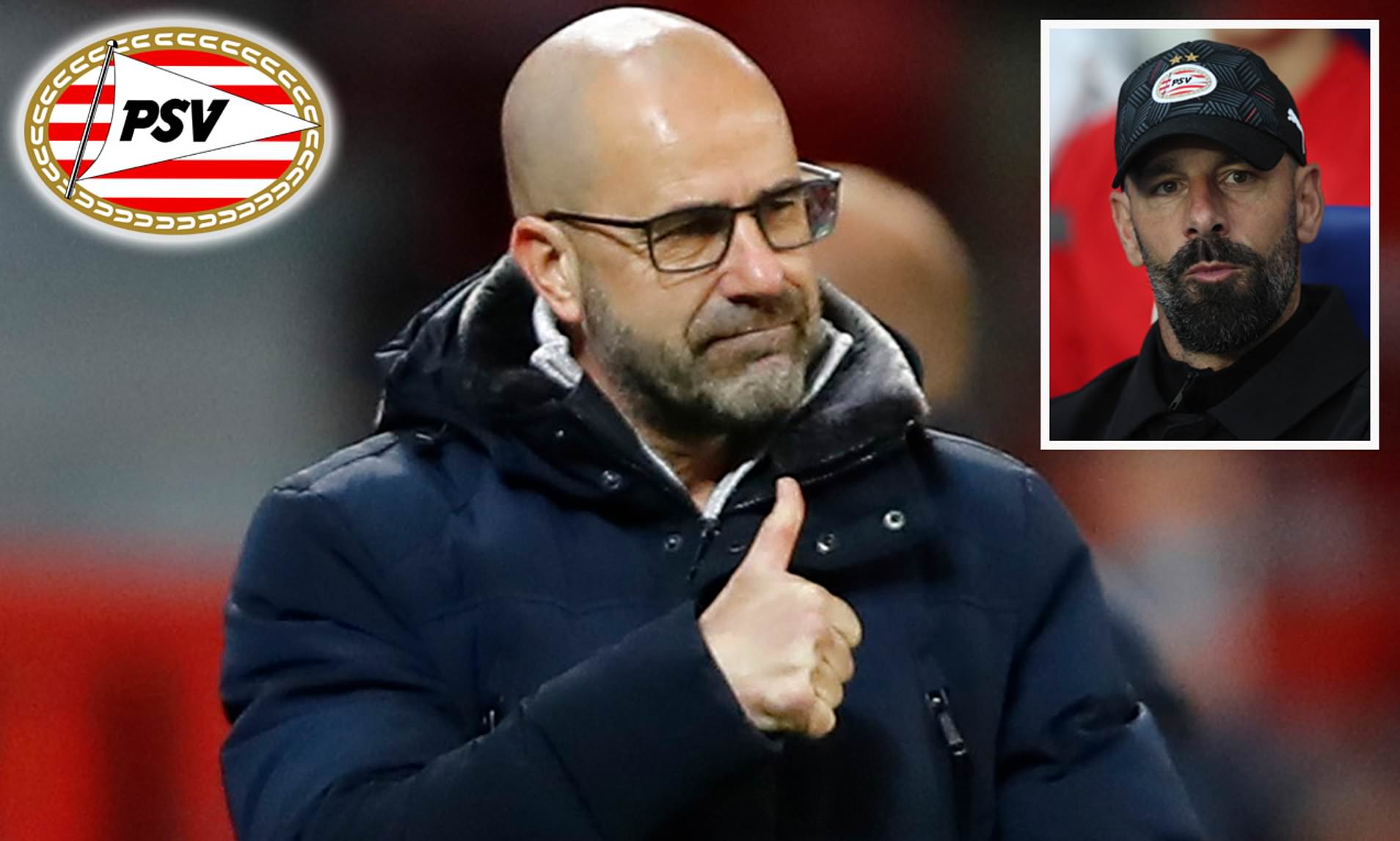 PSV-trainer Peter Bosz voert intensieve gesprekken met Robin van Persie…