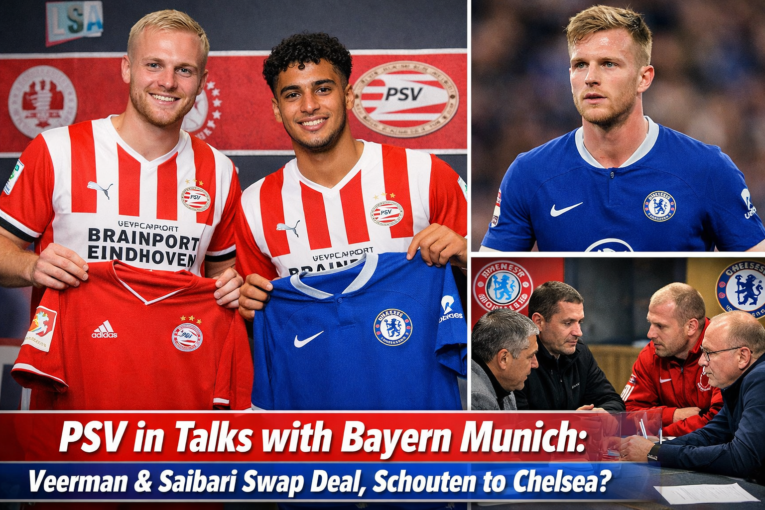 TRANSFERUPDATE: PSV Eindhoven in Gesprek met Bayern Munich over Mogelijke Ruildeal Rond Joey Veerman en Ismael Saibari te Midden van Interesse van Chelsea FC in Jerdy Schouten